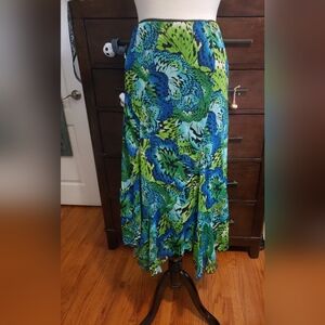 Dress Barn Blue and Green Maxi Skirt